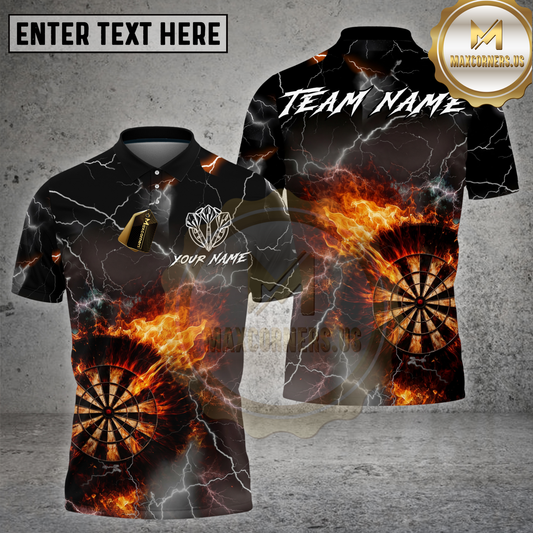 Maxcorners Dart Fire Storm Inferno Dartboard Multicolor Options Personalized Name, Team Name 3D Shirt (4 Colors)