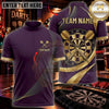 Maxcorners Darts & Classic Dartboard Gold Swirl Graphic Multicolor Customized Name, Team Name 3D Shirts