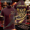 Maxcorners Darts & Classic Dartboard Gold Swirl Graphic Multicolor Customized Name, Team Name 3D Shirts