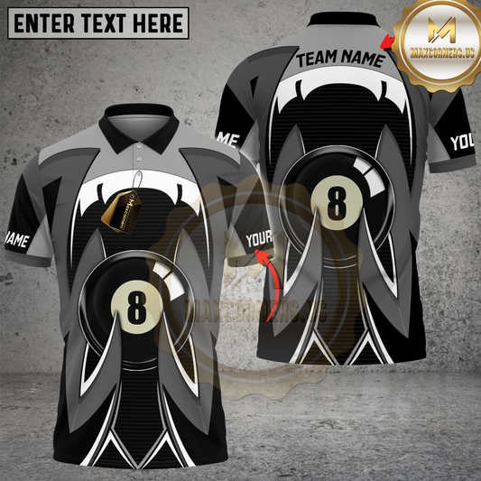 Maxcorners Billiards Sharp Claw Multicolor Customized Name, Team Name 3D Shirt