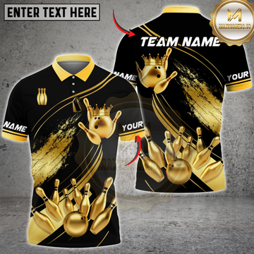 Maxcorners Bowling Ultimate Pins & Ball Design Multicolor Customized Name, Team Name 3D Shirts