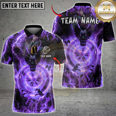 Maxcorners Darts Thunder Lightning Dragon With Dartboard Multicolor Customized Name, Team Name 3D Shirts