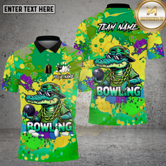 Maxcorners Bowling Crocodile Graffiti Splash Streetwear Design Multi Options Personalized Name Team Name 3D Shirt
