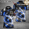 Maxcorners Bowling Bowling Ball & Metallic Motion Stripe Graphic Multicolor Customized Name, Team Name 3D Shirts