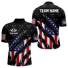 Maxcorners Personalized American Flag Patriotic Dart Shirts For Men – Darts Team Jerseys Polo & 1/4 Zip|Black  LM1805