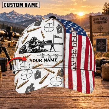 Maxcorners Long Range Shooting Endurance Sketch Patriotic Personalized Name 3D Cap