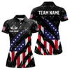 Maxcorners Personalized American Flag Patriotic Dart Shirts For Men – Darts Team Jerseys Polo & 1/4 Zip|Black  LM1805