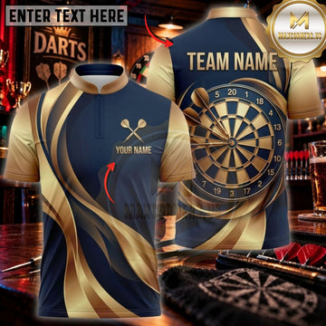 Maxcorners Darts & Classic Dartboard Flowing Stripe Graphic Multicolor Customized Name, Team Name 3D Shirts