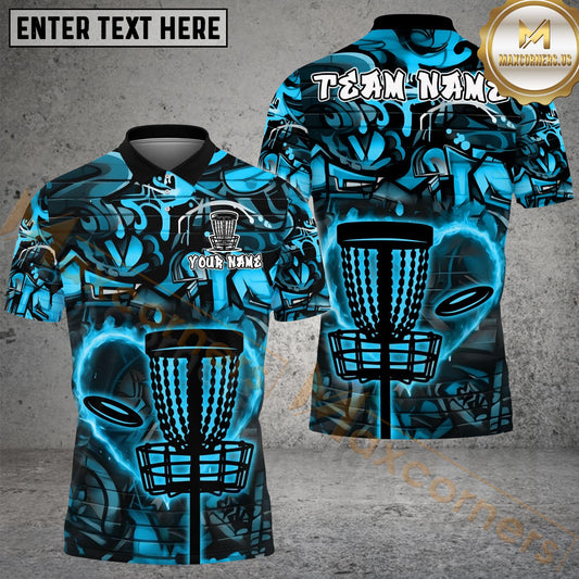 Maxcorners Disc Golf Street Attitude Graffiti Pattern Personalized Name, Team Name 3D Shirt (4 Colors)