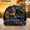 Maxcorners Dog Hunting And Duck Black Navy American Stars And Stripes Personalized Name 3D Cap