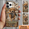 Maxcorners Duck Hunting German Wirehaired Pointer Rustic Hunting Marsh Personalized Name 3D Phone Case - Yellow Labrador Retriever
