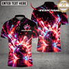 Maxcorners Bowling Bowling Ball & Cosmic Galaxy Graphic Multicolor Customized Name, Team Name 3D Shirts