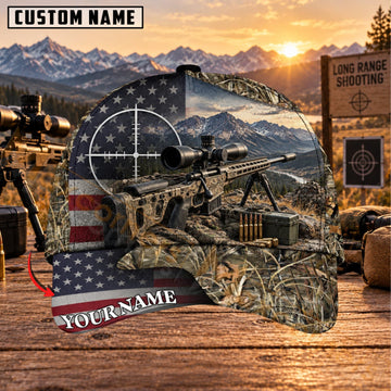 Maxcorners Long Range Shooting Night Sky Sniper Personalized Name 3D Cap