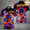 Maxcorners Bowling Neon Cyber Cartoon Character Mascot Cap Sunglasses Flying Pins Graphic Multicolor Customized Name, Team Name 3D Shirts