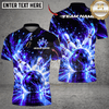 Maxcorners Bowling Bowling Ball & Cosmic Galaxy Graphic Multicolor Customized Name, Team Name 3D Shirts
