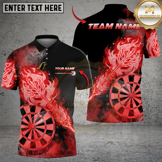 Maxcorners Darts God Fire Arrow Multicolor Options Personalized Name Shirt (4 Colors)