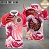 Maxcorners Darts Great Wave Multicolor Option Customized Name, Team Name 3D Polo Shirt