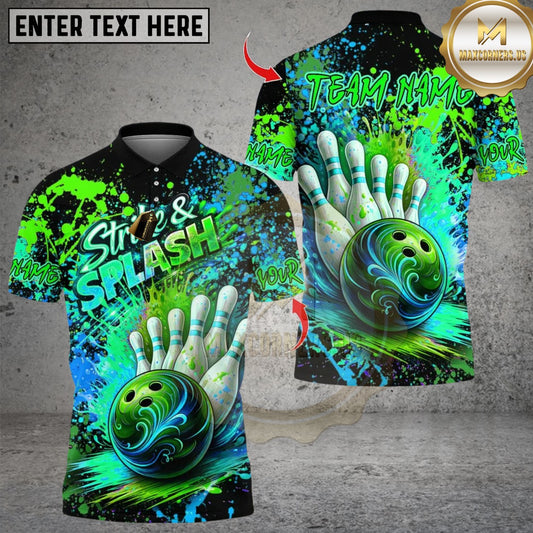 Maxcorners Bowling Galaxy Multicolor Customized Name, Team Name 3D Shirts