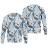 Maxcorners Blue Feather Golf Polo Shirt, Mens Golf Gift, Mens Tropical Shirts