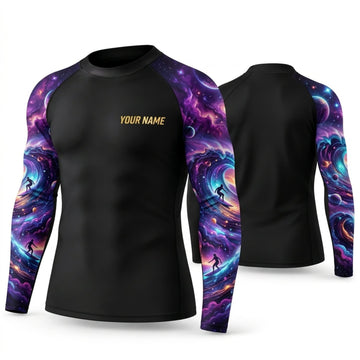 Maxcorners Personalized Psychedelic Art Black Shirt with Dual Violet Swirl Sleeves 3D All Over Printed Shirts, Best Gifts for Art Lovers