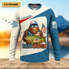 Maxcorners Bassquatch Mine's So Big I Have To Use Two Hands Patriotic Fishing Shirt, Funny Fishing Shirt