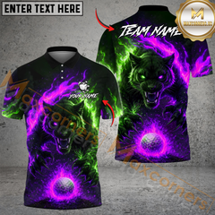 Maxcorner Blazing Wolf Strike Golf Polo Shirt Customized Name, Team Name 3D Shirts (4 Colors)
