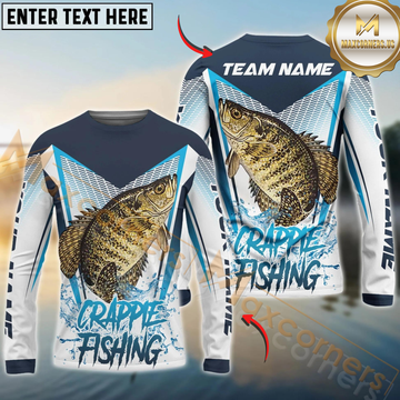 Maxcorners Fishing White Blue Camo Sport Custom Name & Team Name 3D Shirts