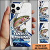 Maxcorners Fishing Phone Case Splash Art Fishing Phone Case Custom Name (8 Fish Species)