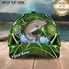 Maxcorners Fishing Green Neon Honeycomb Water Splash Personalized Name 3D Cap (12 Fish Species)