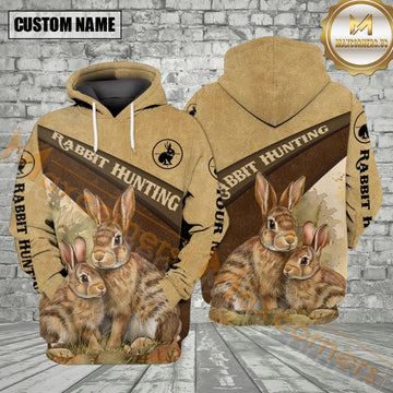 Maxcorners Custom Name Rabbit Hunting Brotherhood All Over Print Shirt Best Gift For Hunter