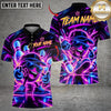 Maxcorners Bowling Neon Cyber Cartoon Character Mascot Cap Sunglasses Flying Pins Graphic Multicolor Customized Name, Team Name 3D Shirts