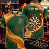 Maxcorners Darts & Bold Dartboard Layered Wave Graphic Multicolor Customized Name, Team Name 3D Shirts