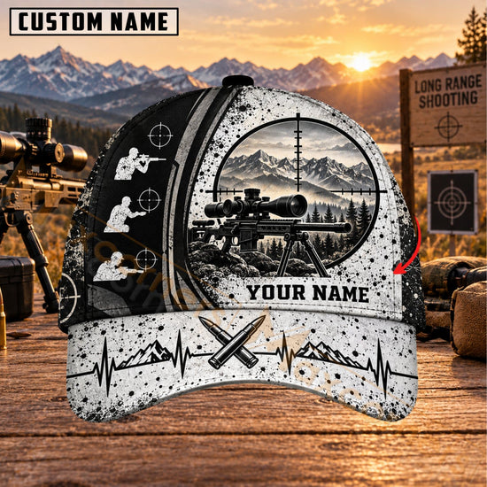 Maxcorners Long Range Shooting Monochrome Tactical Sketch Personalized Name 3D Cap