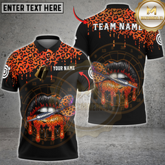 Maxcorners Darts Leopard Lips Dartboard Multicolor Customized Name, Team Name 3D Shirts