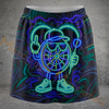Maxcorners Darts Neon Cool Dartboard Mascot Personalized 3D Skirts With Shorts