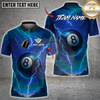 Maxcorners Billiard 8-Ball Lightning Pool Multicolor Customized Name, Team Name 3D Shirt