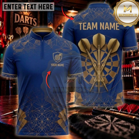 Maxcorners Darts & Vintage Dartboard Ornamental Graphic Multicolor Customized Name, Team Name 3D Shirts