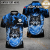 Maxcorners Disc Golf Flaming Wolf Design Personalized Name, Team Name 3D Shirt (4 Colors)