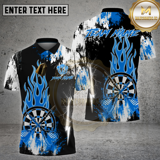 Maxcorners Darts Flame Multicolor Options Personalized Name, Team Name 3D Shirt (4 Colors)