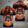 Maxcorners Disc Golf Flaming Wolf Design Personalized Name, Team Name 3D Shirt (4 Colors)