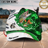 Maxcorners Fishing White Green Lava Sport Personalized Name Classic 3D Cap Personalized Cap (13 Breeds)