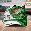 Maxcorners Fishing White Green Lava Sport Personalized Name Classic 3D Cap Personalized Cap (13 Breeds)