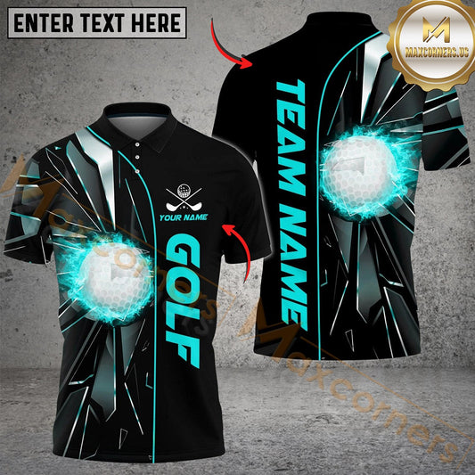 Maxcorners Golf Break Glass Personalized Name, Team Name 3D Shirt (4 Colors)