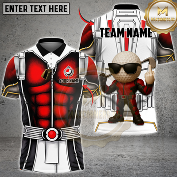 Maxcorners Golf Team Comic Superhero 3D Character Personalized Name 3D Unisex Shirt