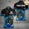 Maxcorners Bowling Flaming Pins and Angry Wolf Multicolor Customized Name, Team Name 3D Shirts