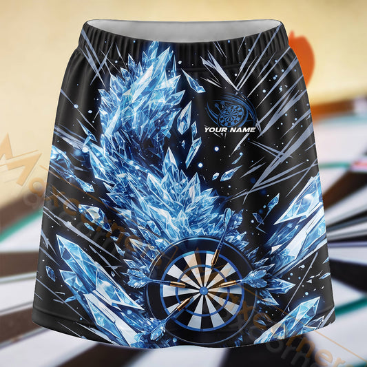 Maxcorners Darts Ice Crystal Dartboard Personalized 3D Skort, Skirts With Shorts