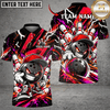 Maxcorners Bowling Cartoon Bunny & Graffiti Bowling Graphic Multicolor Customized Name, Team Name 3D Shirts