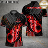 Maxcorners Golf Black Gold Flaming Personalized Name, Team Name 3D Shirt (6 Colors)