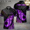 Maxcorners Golf Black Gold Flaming Personalized Name, Team Name 3D Shirt (6 Colors)