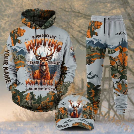 Maxcorners Hunting Deer Hunting Orange White Woodland Camo Personalized 3D Shirts